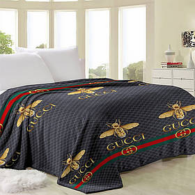 Флісовий плед-покривало 200х220 Символи бренду (11511-3) із мікрофібри Велсофт