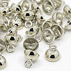 Концевики для Шнура, Латунь, Тибетський Стиль, Колір: Платина, Розмір: 9х9мм, Внутрішній Діаметр 7 мм, Отвір, фото 2