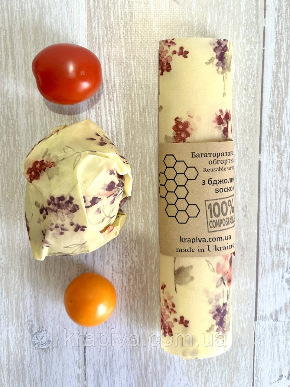 2 шт багаторазова воскова упаковка для продуктів, серветка обгортка вощанка, екоупаковка, вощені серветки, фото 1