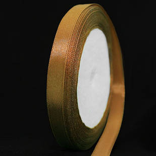 Стрічка Атласна 10 мм, Коричневий, Ширина: 10 мм, ~ 25 м/котушка, 1 катушка