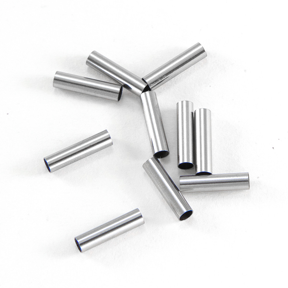 Бусини Трубочки, Неіржавка сталь, Розмір: 7х1.5мм, Отвір 1 мм, 10 шт, фото 1