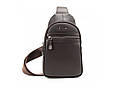 Чоловіча класична сумка-слінг через плече на два відділення із натуральної шкіри, фото 2