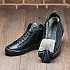 Зимові чоловічі шкіряні черевики на блискавці чорні утеплені з натуральної шкіри на хутрі на зиму, розмір 40-45, фото 7