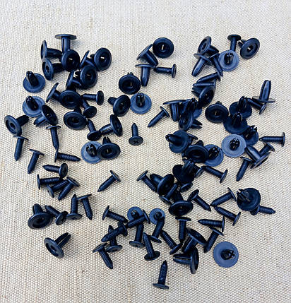 Заклепки пластикові автомобільні, набір 50шт. Отвір 8мм., фото 1