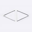 Конектор Трикутник, Латунь, Колір: Срібло, Розмір: 17.5x20x0.8мм, Внутрішній Розмір 15.5x17.5мм, 10 шт, фото 3