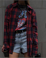 Женская рубашка в красную клетку, XS 107