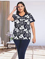 Женский костюм двойка 1396_1627(кремовые цветы), 64