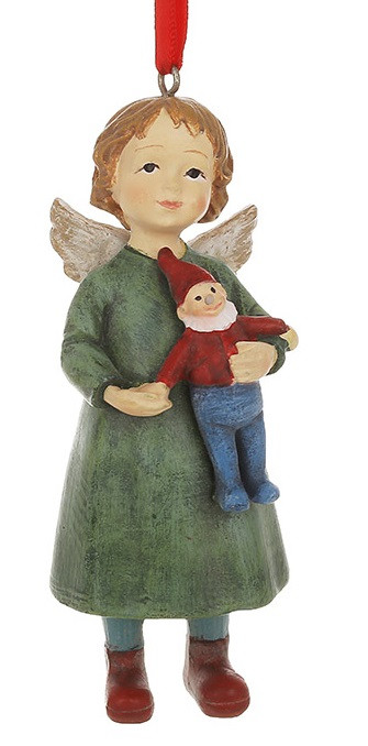 Декоративна підвіска Янголятко - дівчинка 4*4.5*11см, фото 1