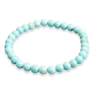 Браслет із Бусин Натурального Говіт, Термофарбовані, Еластичний, 5-6 см, Бусяна 5.8-6.8 мм, ок, 1 шт