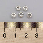 Бусини Неіржавка сталь, Круглі, Колір: Срібло, Розмір: 5х4мм, Отвори 1.8 мм, 10 шт./паковання, 1 упаковка, фото 4
