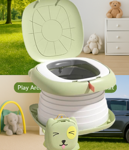 Складаний дорожній горщик для дітей до 50 кг Портативний складаний туалет переносний дорожній горщик Just Baby, фото 1