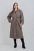 Зимове пальто жіноче великих розмірів 52-64 бежевий, фото 2