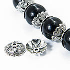 Шапочки для Бусин, Квітка, Тибетський Стиль, Метал, Колір: Античне Срібло, Розмір: 14х5мм, Отвірі 2 мм, 10 шт, фото 2