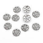 Шапочки для Бусин, Квітка, Тибетський Стиль, Метал, Колір: Античне Срібло, Розмір: 14х5мм, Отвірі 2 мм, 10 шт, фото 3