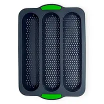 Силіконова перфорована форма для багетів, булочок та хліба для хот-догів, фото 2