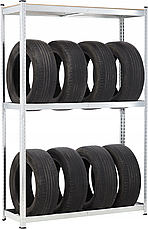 Металевий стелаж для 8 шин з додатковою полицею Garden Line (180 × 120 × 40 см) | навантаження на 1 полицю - 175 кг (Польща), фото 2