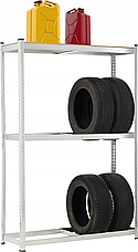 Металевий стелаж для 8 шин з додатковою полицею Garden Line (180 × 120 × 40 см) | навантаження на 1 полицю - 175 кг (Польща), фото 4