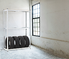 Металевий стелаж для 8 шин з додатковою полицею Garden Line (180 × 120 × 40 см) | навантаження на 1 полицю - 175 кг (Польща), фото 5