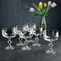Набір креманок Bohemia Claudia 200 мл 6 шт скляні на ніжці для десерту та морозива 40149/200