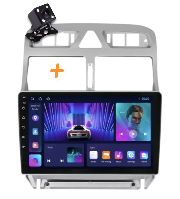 Магнітола для Peugeot 307 2004-2013 4+64 ГБ на Android | QLED-екран, 4G, Bluetooth, фото 1