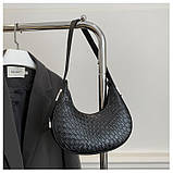 Жіноча чорна сумка 1776 багет, фото 7