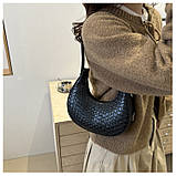 Жіноча чорна сумка 1776 багет, фото 9