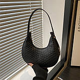 Жіноча чорна сумка 1776 багет, фото 3