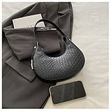 Жіноча чорна сумка 1776 багет, фото 4