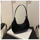 Жіноча чорна сумка 1776 багет, фото 5