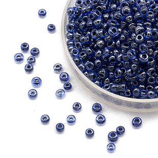 Бісер Китайський 12/0, Неоновий пофарбований усередині (LIC), Синій 2226, Круглий, 100 г