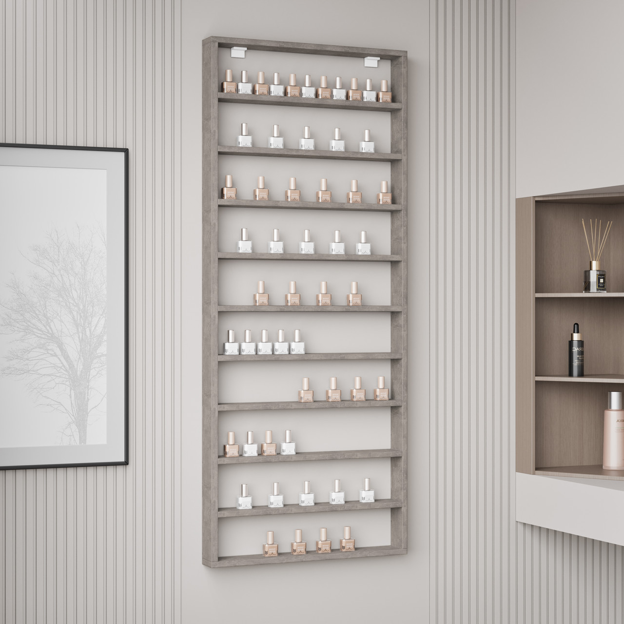 Полиця для гель-лаків манікюрна для салону на 10 рядів із ДСП GL-10, фото 1