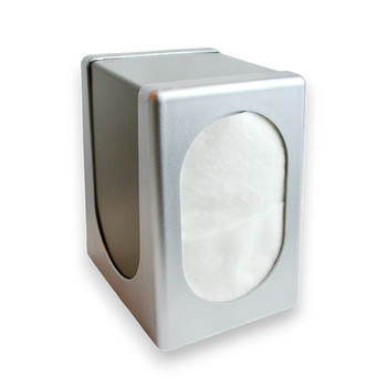 Настільний диспенсер для серветок з металевими вставками, сірий корпус