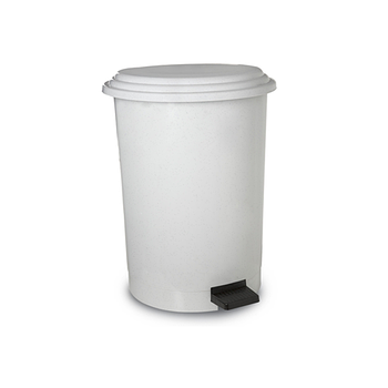 Пластикове відро з педаллю, біле 12 л