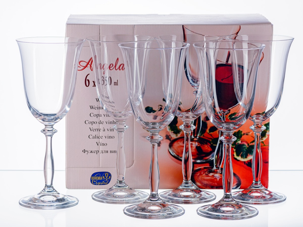 Набір келихів для вина Bohemia Angela 350 мл 6 шт 40600/350 фужери для урочистостей і свят
