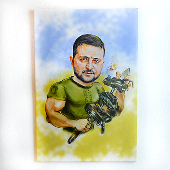 Картина на холсті Зеленський на шашликах