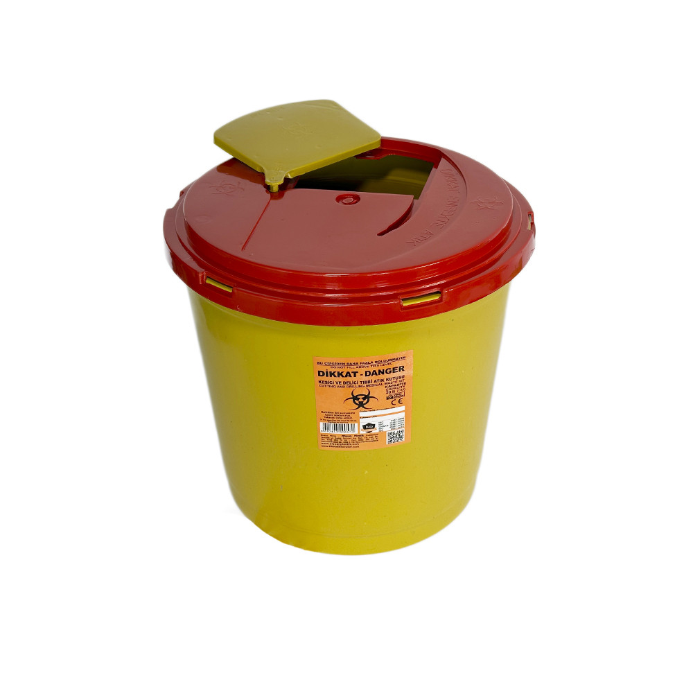 Контейнер для медичних відходів одноразовий, 10 л, пластиковий, фото 1