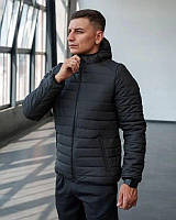 Куртка чоловіча демісезонна хакі з капюшоном, S 4258