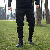 Тактичні чоловічі штани soft shell демісезонні спортивні штани з манжетами на флісі теплі та водостійкі