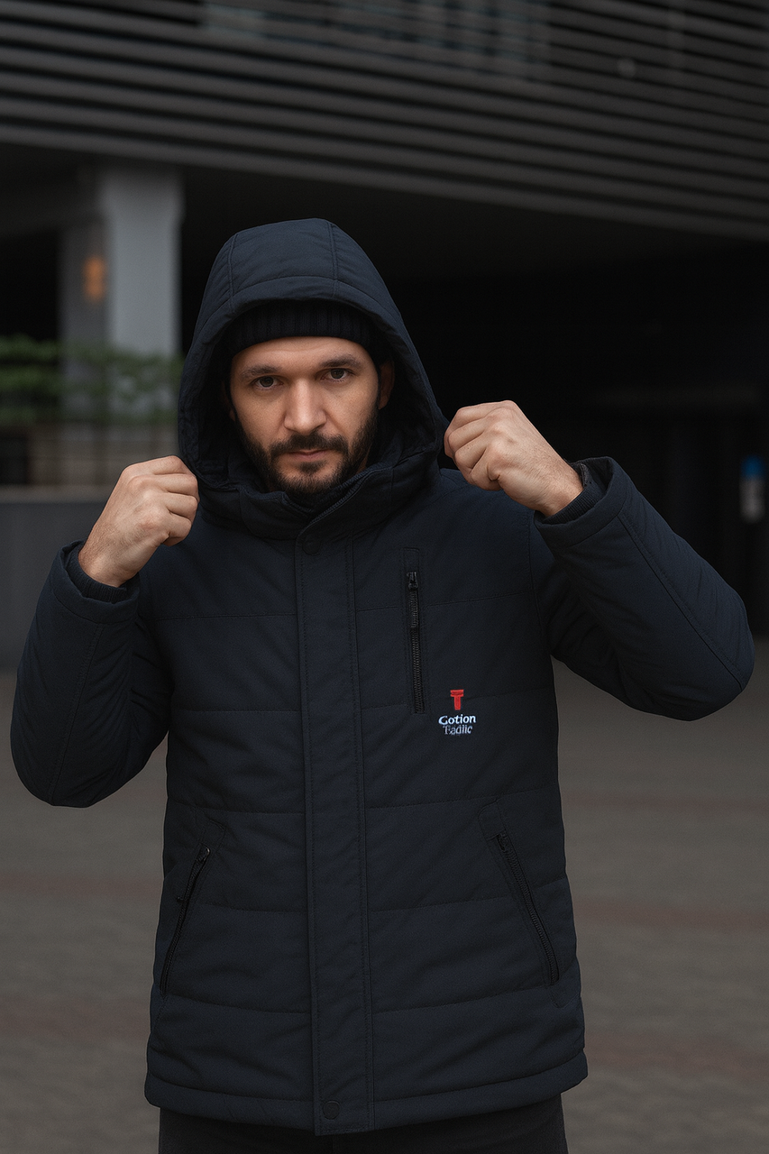 Чоловіча куртка демісезонна водонепроникна темно-синя, 46 23-02 - фото 1 - id-p2783373983