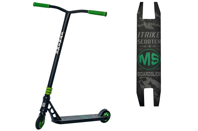 Самокат SR 2-069-1-BGR алюм+сталь, трюковий, 2штПУ110мм-алюм, кермо90см, підніжка35-11см, кор., фото 1