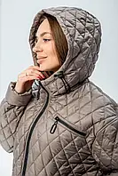 Жіноча куртка демісезонна сіро-коричнева , 46 (М-14)