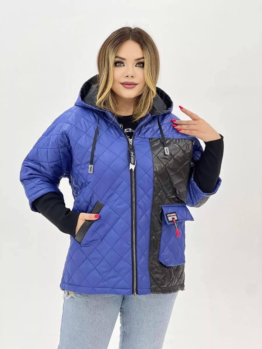 Жіноча куртка демісезонна з плащівки електрик, 52-54 520 - фото 1 - id-p2783374785