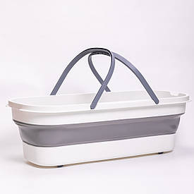 Складне відро-таз із пластику з силіконовими вставками для дому, дачі та подорожей HP-35015-2