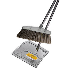 Комплект для прибирання віник (щітка) та совок з довгою ручкою 25×25×95 (см) набір віник та совок Зелений HP-35015-7GR