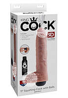 Фалоімітатор реалістичний з сім'явипорскуванням Pipedream King Cock 28см