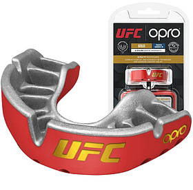 Капа OPRO Gold UFC дитяча (вік до 10р.) Red/Silver (art.102517002)