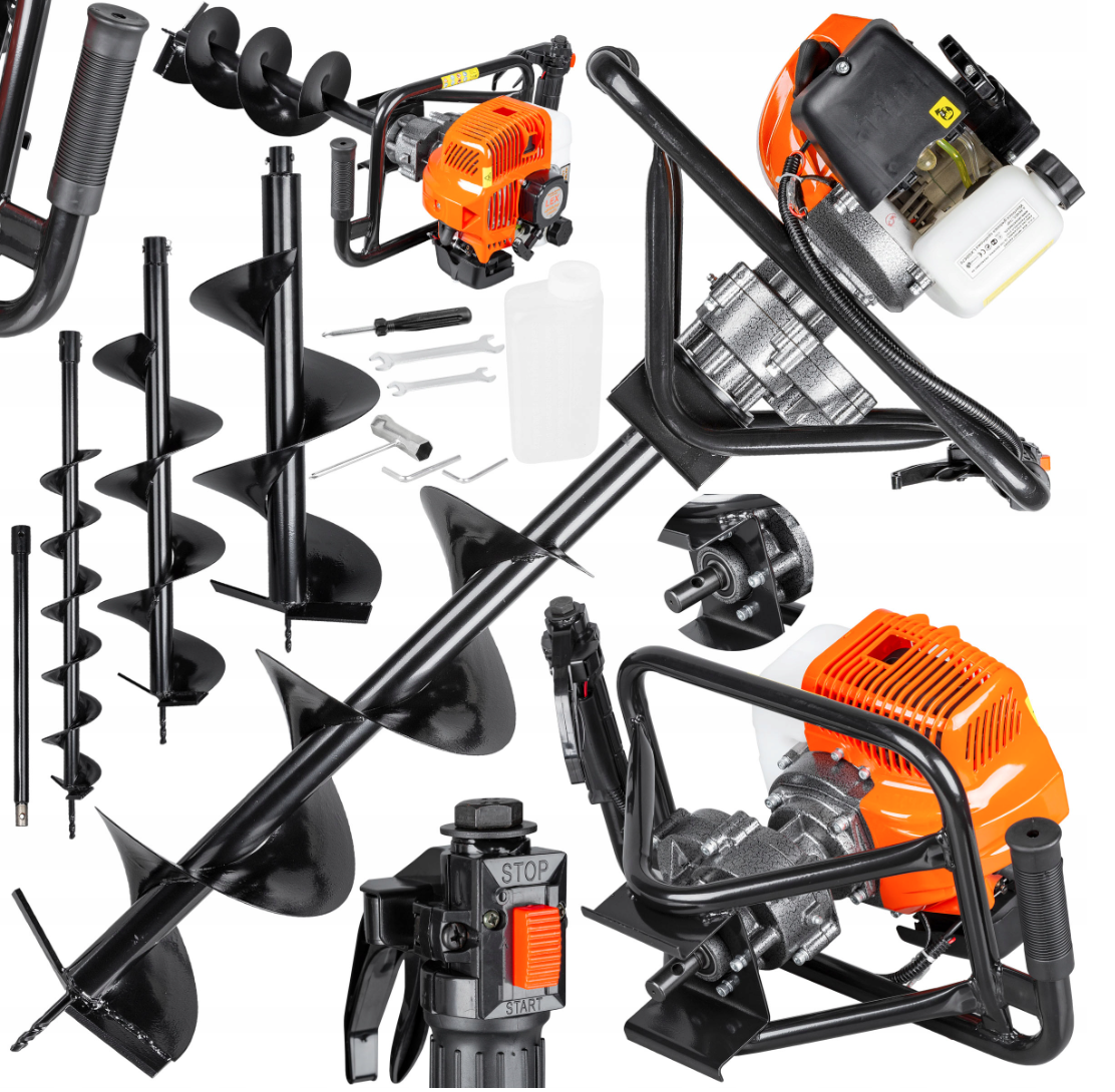 Мотобур бензиновий 4.9 кВт 2-тактний (У комплекті 3 шнеки+подовжувач 50 см ) LEX LXGD670, фото 1