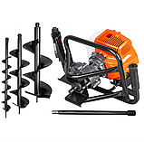 Мотобур бензиновий 4.9 кВт 2-тактний (У комплекті 3 шнеки+подовжувач 50 см ) LEX LXGD670, фото 2