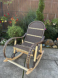 Крісло-гойдалка з лози "Букова" з накидкою.