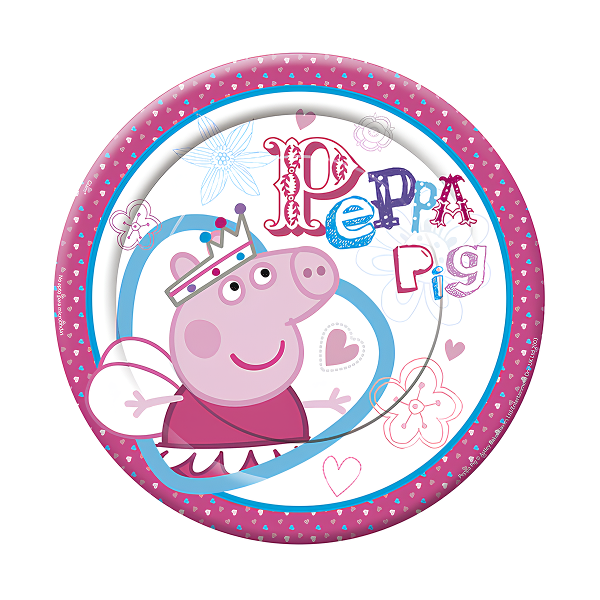 Тарілки паперові одноразові 18см Свинка Пеппа з короною | Поштучно
